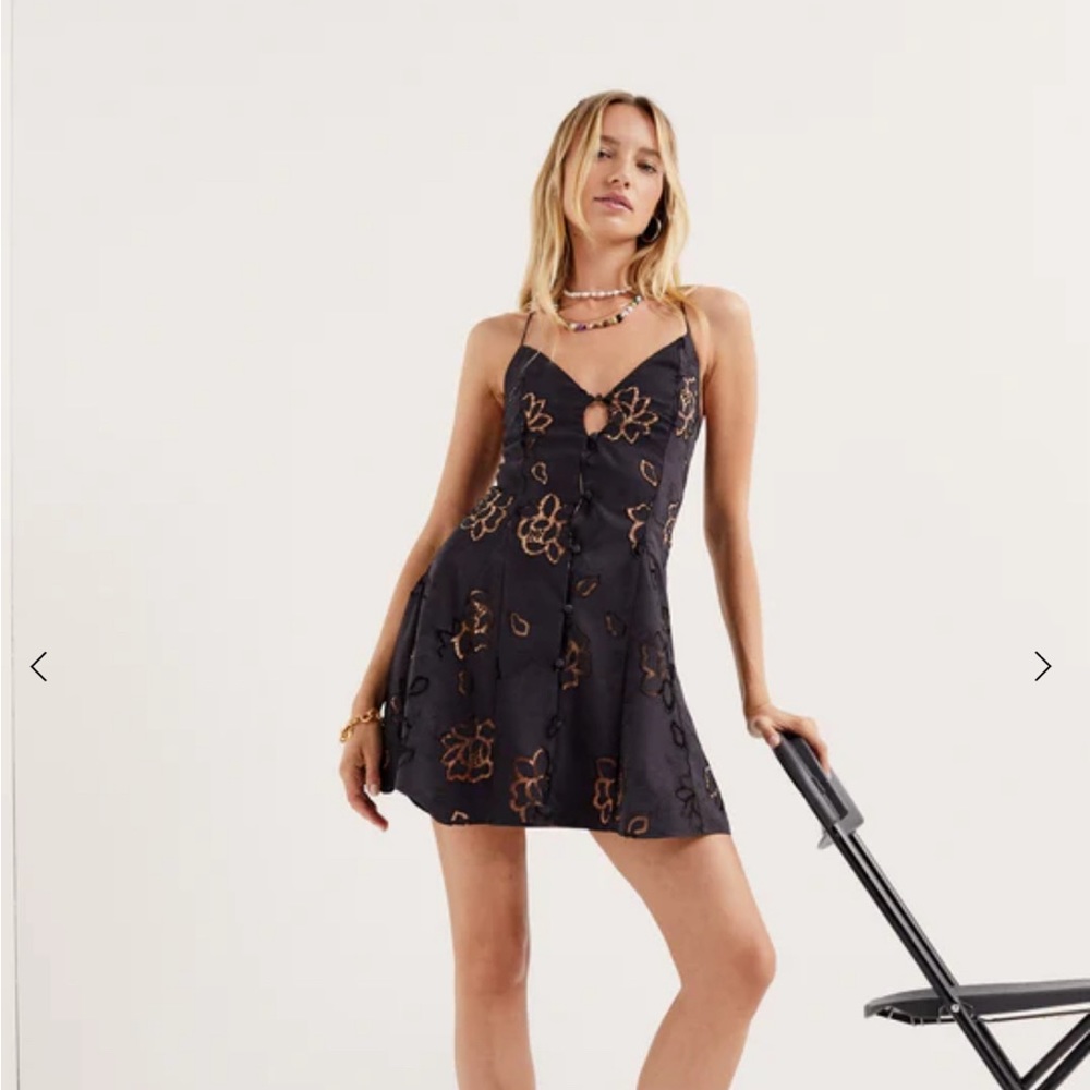 NWT For Love and Lemons Renee Mini Dress Black
